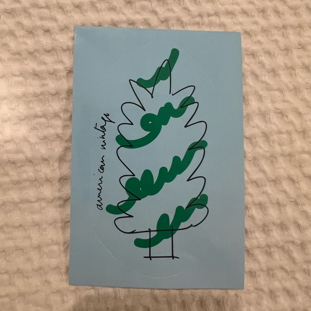 Blue American Vintage Christmas Tree Sticker